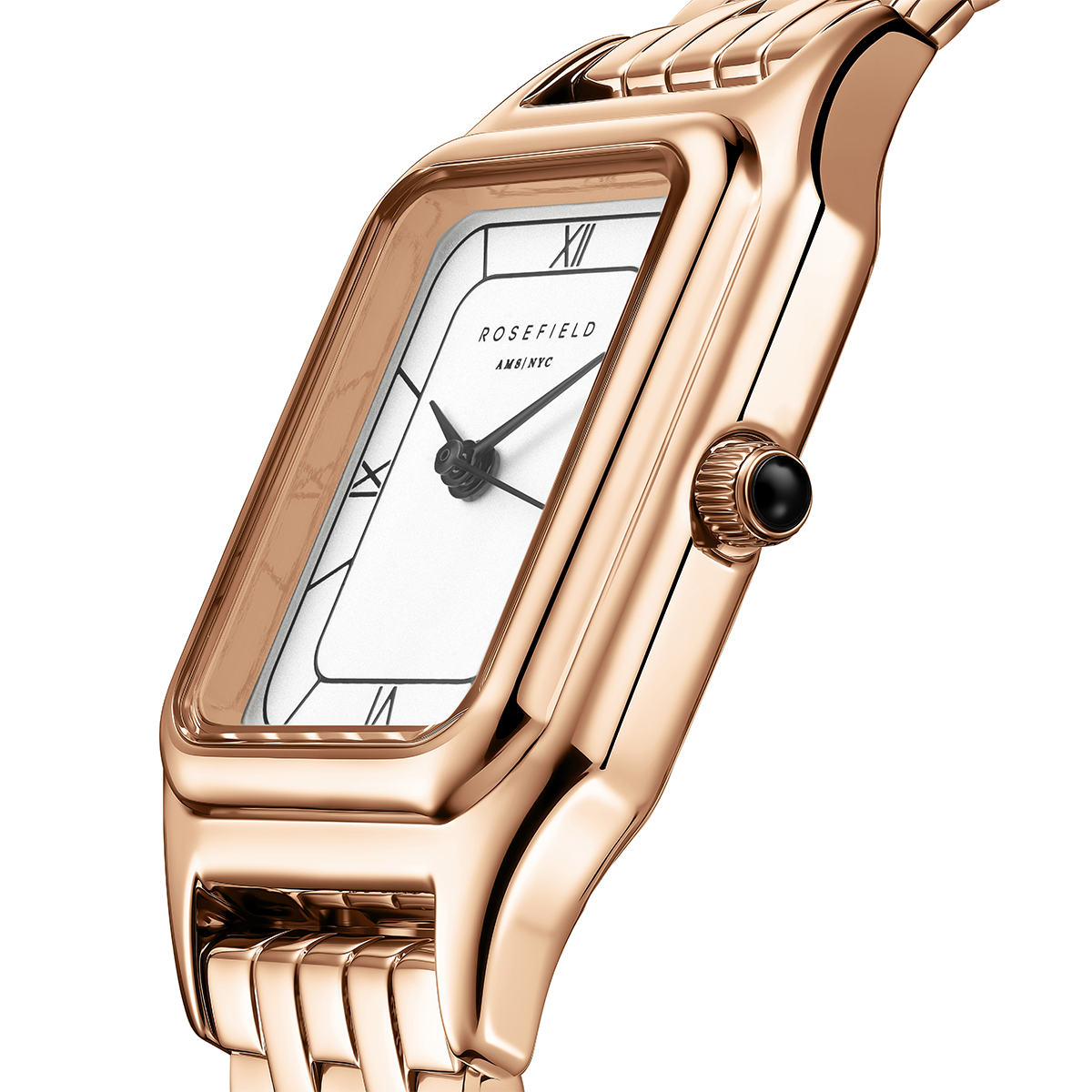 Rosefield Ivy White matte Rose Gold Watch - OCWRSR-OC04