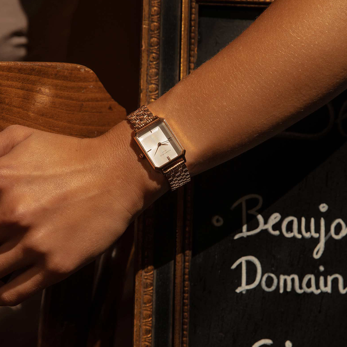 Rosefield The Octagon White Sunray Steel Rose Gold - OCWSRG-O42