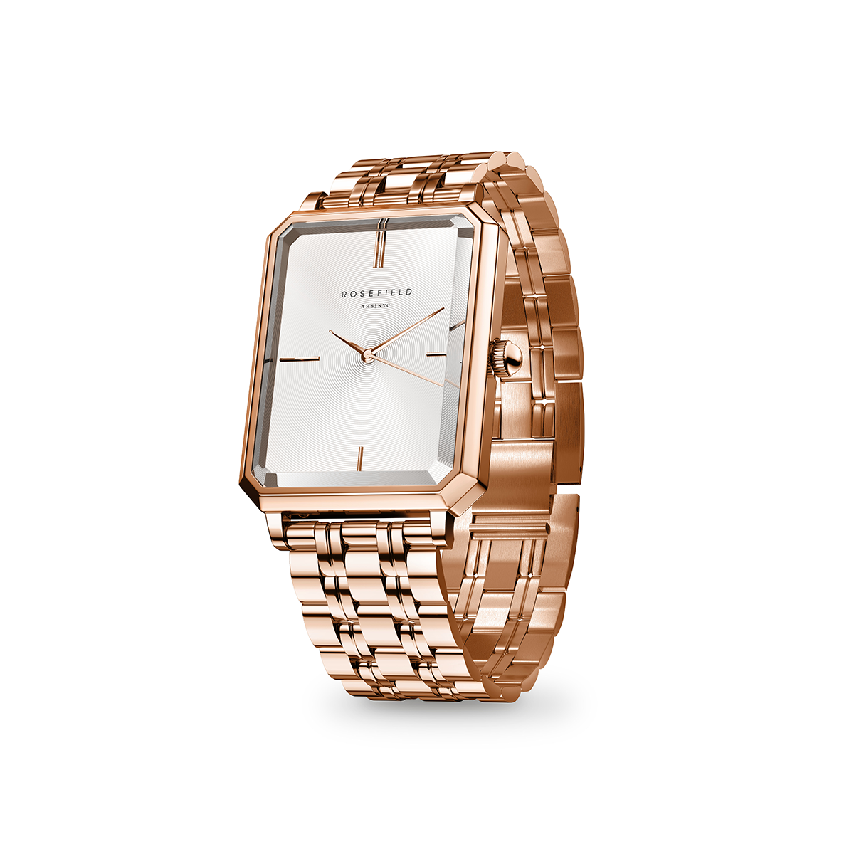Rosefield The Octagon White Sunray Steel Rose Gold - OCWSRG-O42