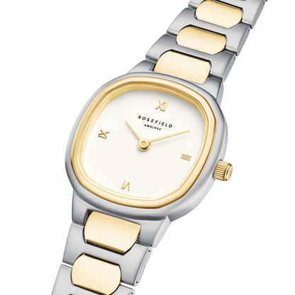 Rosefield Gaia XS Creme Roman Indexes Duotone Watch - ORCDSD-OR06