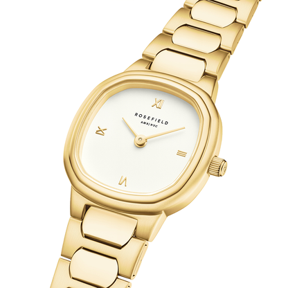 Rosefield Gaia XS Creme Roman Indexes Gold Watch - ORCGSG-OR04
