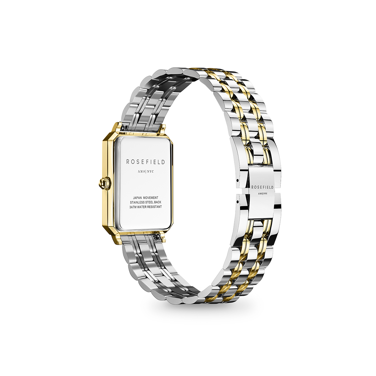 Rosefield Octagon XS White Sunray Steel Duotone Silver Gold Women Watch - OWDSG-O62