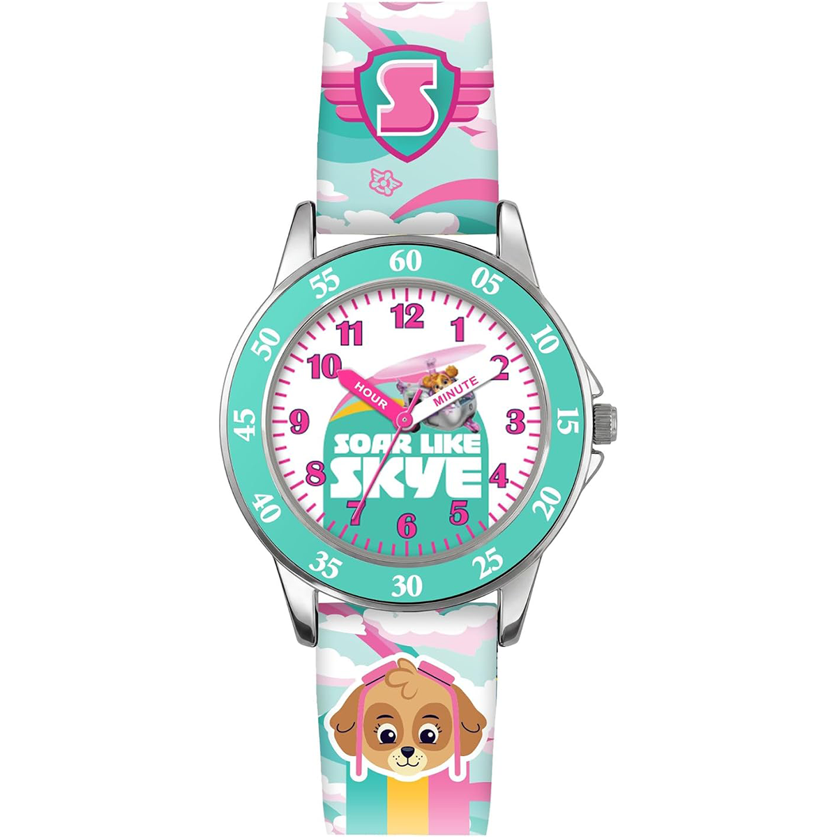 Paw Patrol Time Teacher Dial Quartz Watch with Silicone Strap for Kids - PAW5020