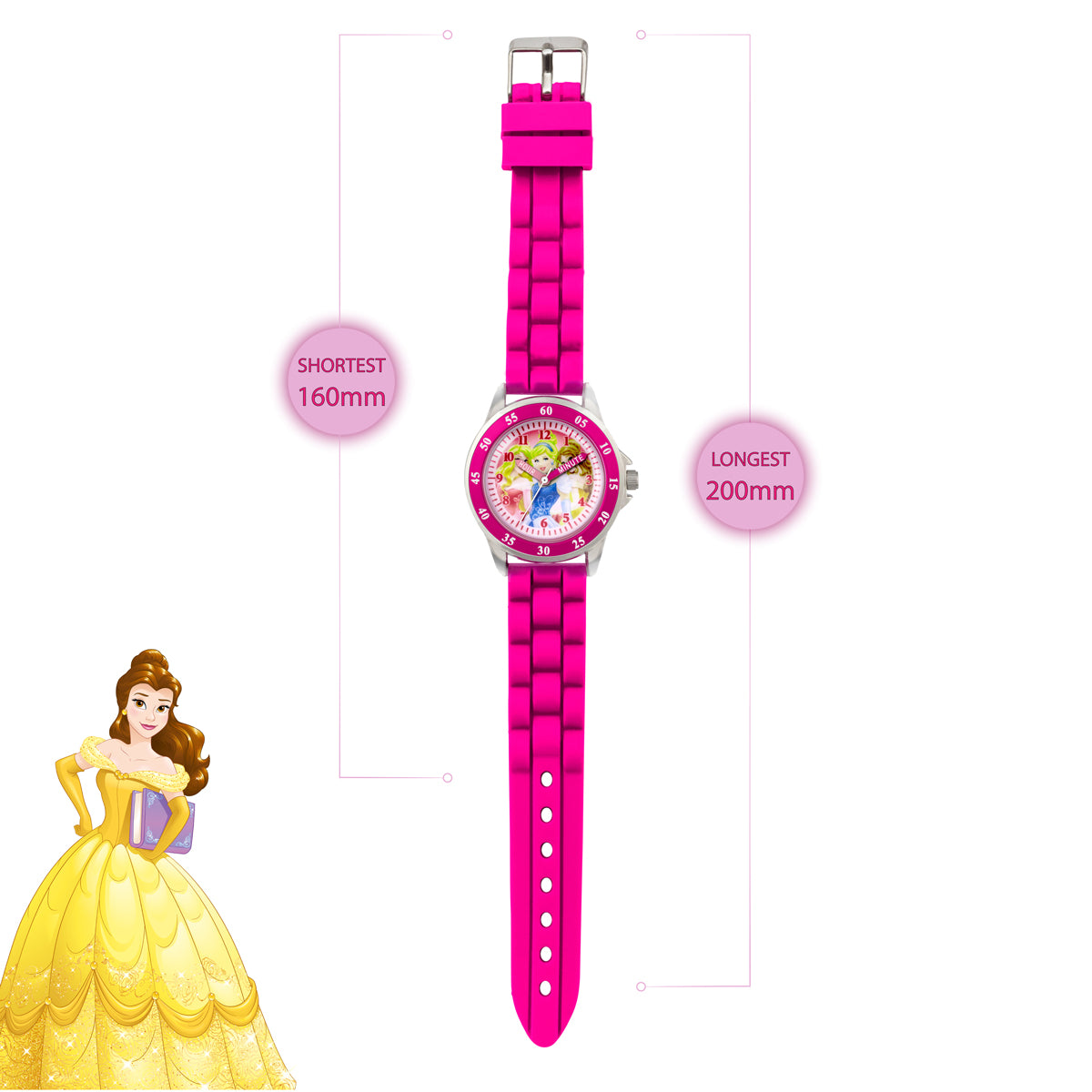 Disney Princess Pink Silicon Strap Watch - PN1078ARG