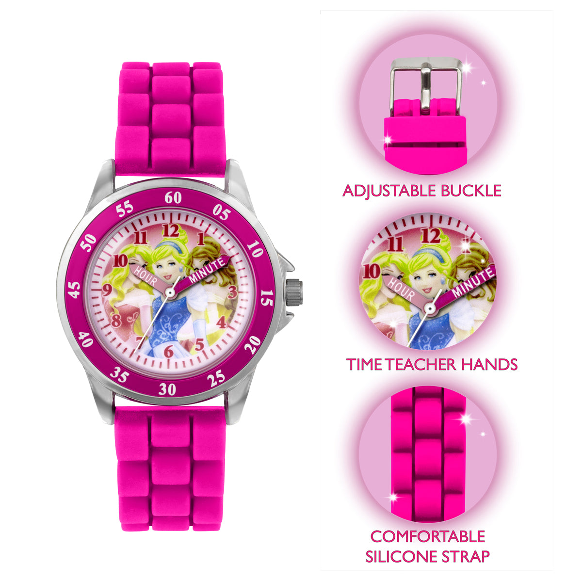 Disney Princess Pink Silicon Strap Watch - PN1078ARG