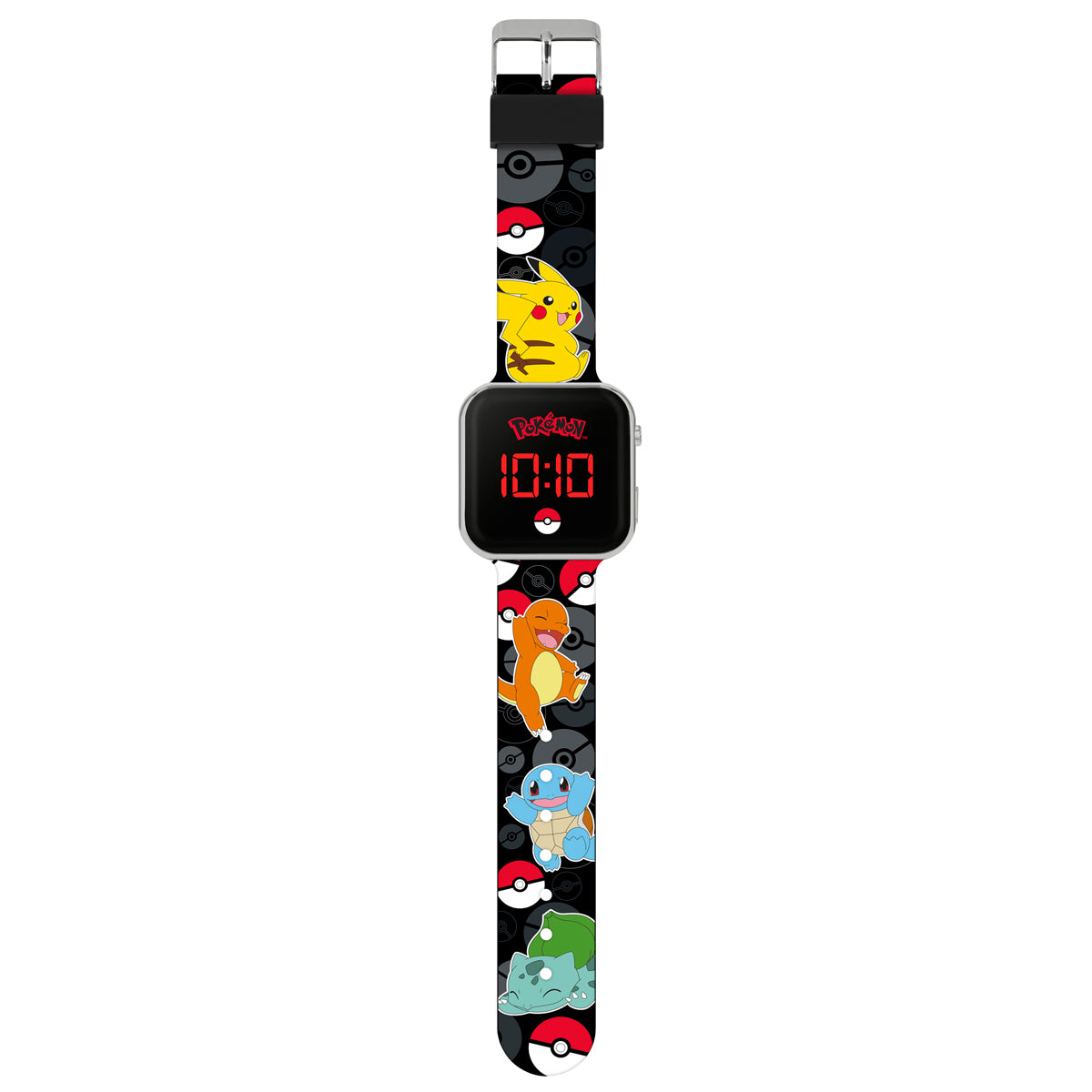 Pokémon Black LED Watch with Printed Character Strap - POK4322ARG