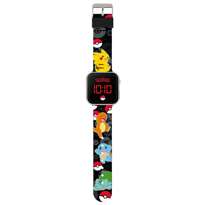 Pokémon Black LED Watch with Printed Character Strap - POK4322ARG