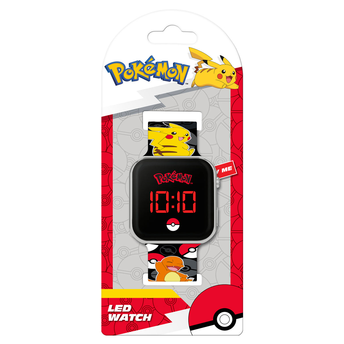 Pokémon Black LED Watch with Printed Character Strap - POK4322ARG