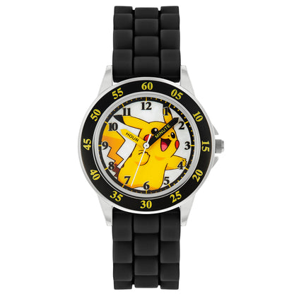 Pokémon Black Silicone Strap Time Teacher Watch - POK9048ARG
