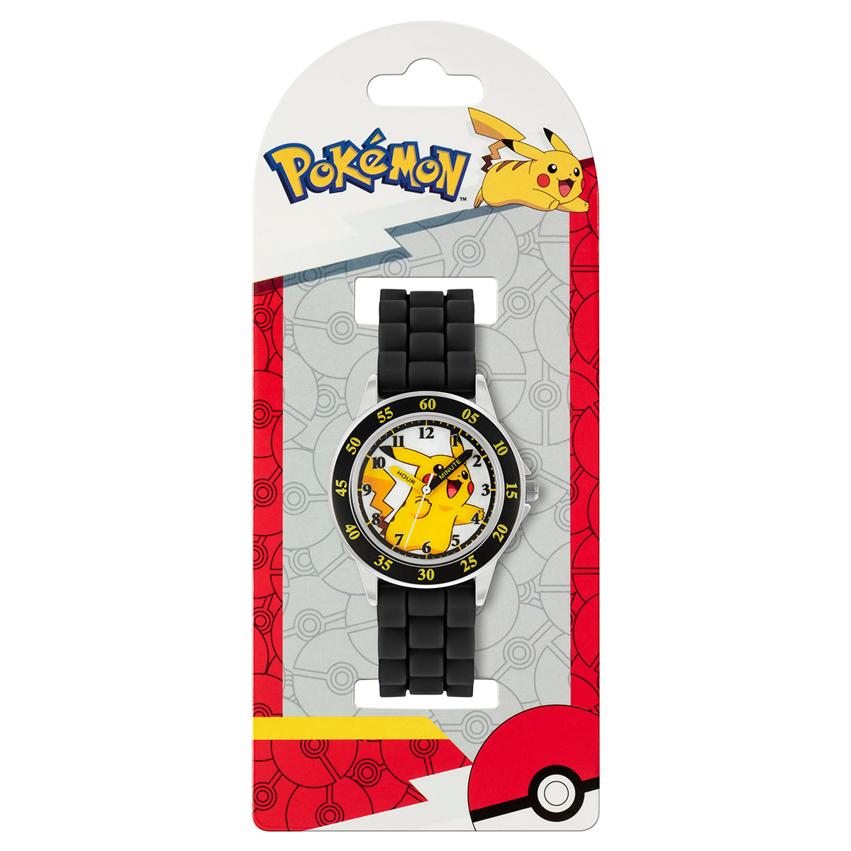 Pokémon Black Silicone Strap Time Teacher Watch - POK9048ARG