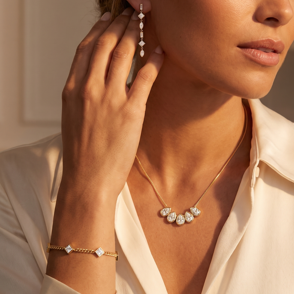 Rosefield  Playful Crystals Gold Trio