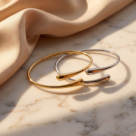Rosefield  Contrarie Cuff Bangle Pair (Gold + Silver)