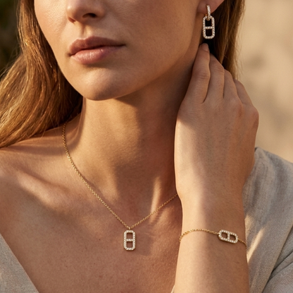 Rosefield Fine Octagon Crystal Gold Trio