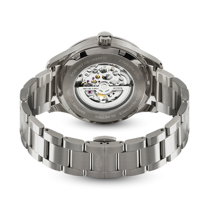 Rotary Men's Greenwich Skeleton Automatic 100M Water Resistance Blue Dial Stainless Steel Bracelet Watch - RGB10073/05