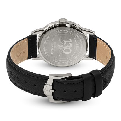 Rotary Men's Rotary Heritage Stainless Steel Navy Blue Dial Black Leather Strap Watch - RGS10083/05
