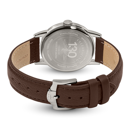 Rotary Men's Rotary Heritage Stainless Steel Silver Dial Brown Leather Strap Watch - RGS10083/70