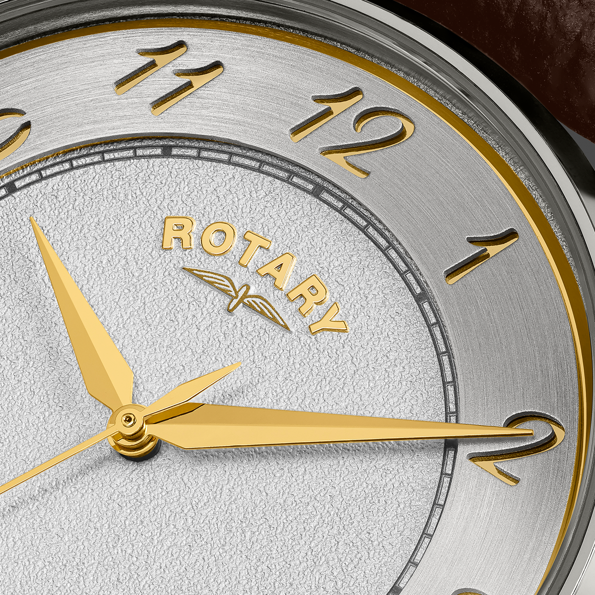 Rotary Men's Rotary Heritage Stainless Steel Silver Dial Brown Leather Strap Watch - RGS10083/70