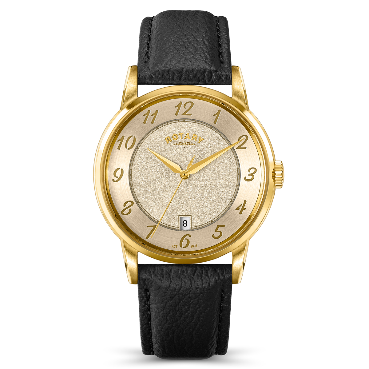 Rotary Men's Rotary Heritage Gold Plated Stainless Steel Brown Leather Strap Watch - RGS10084/03
