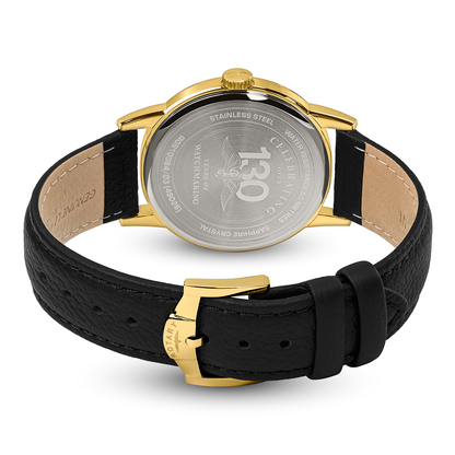 Rotary Men's Rotary Heritage Gold Plated Stainless Steel Brown Leather Strap Watch - RGS10084/03