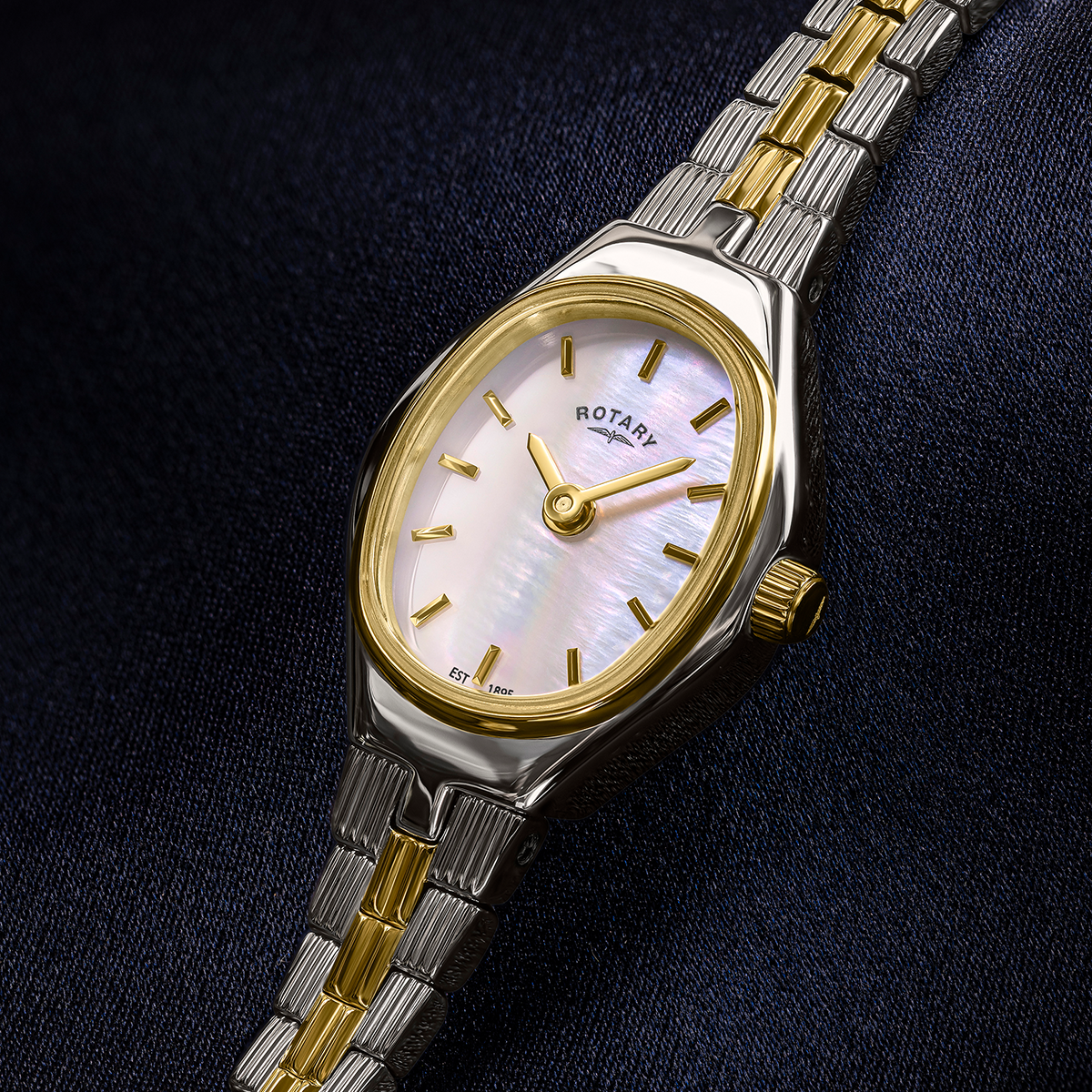Rotary Ladies 1895 Mother Of Pearl Dial Two Tone Plated Stainless Steel Bracelet Watch - RLB10049/41