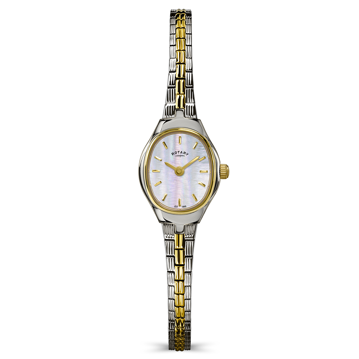 Rotary Ladies 1895 Mother Of Pearl Dial Two Tone Plated Stainless Steel Bracelet Watch - RLB10049/41