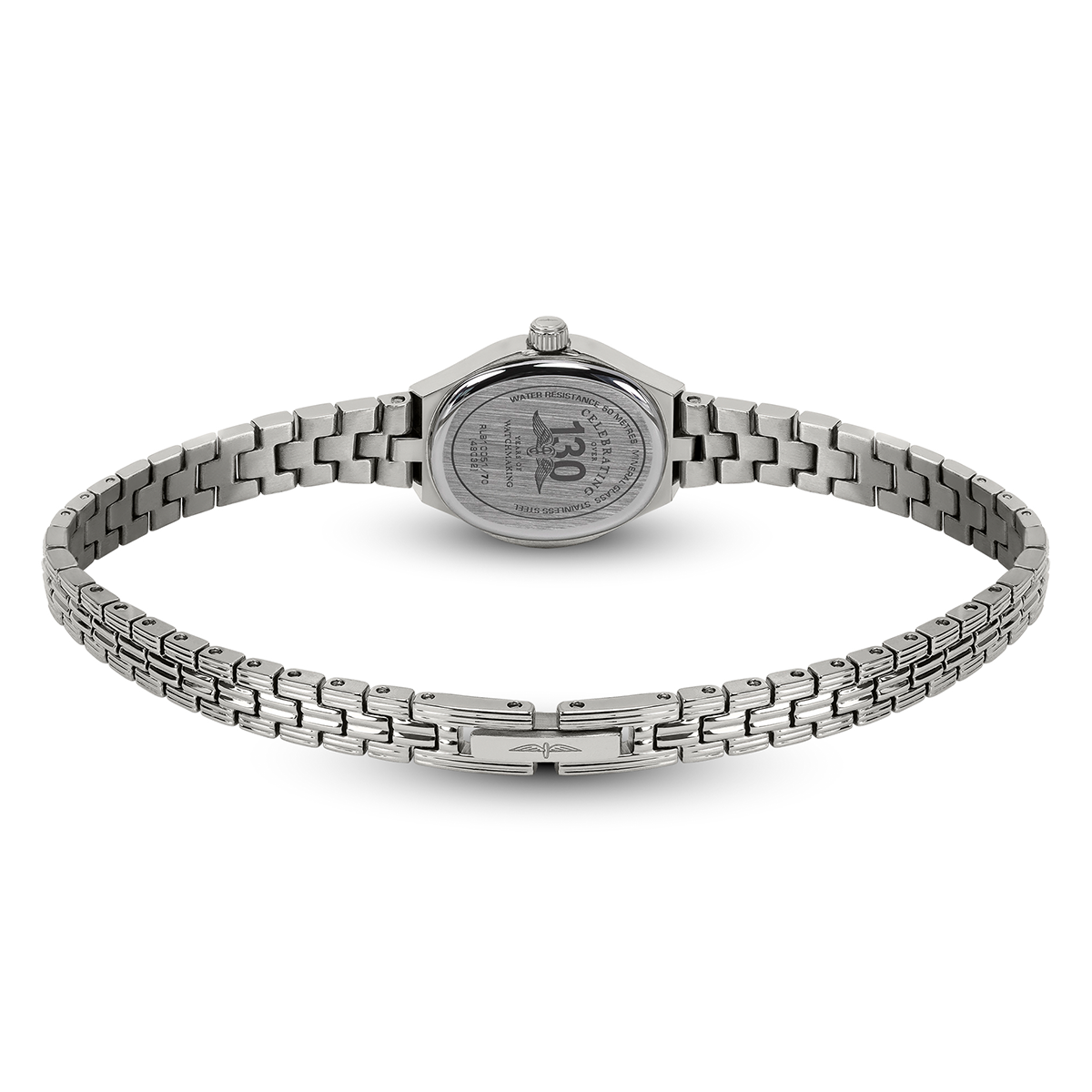 Rotary Ladies 1895 Silver White Satin Dial Stainless Steel Bracelet Watch - RLB10051/70