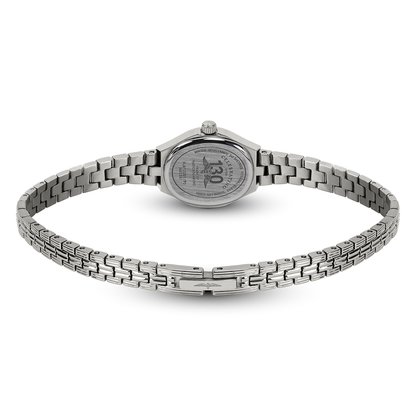 Rotary Ladies 1895 Silver White Satin Dial Stainless Steel Bracelet Watch - RLB10051/70