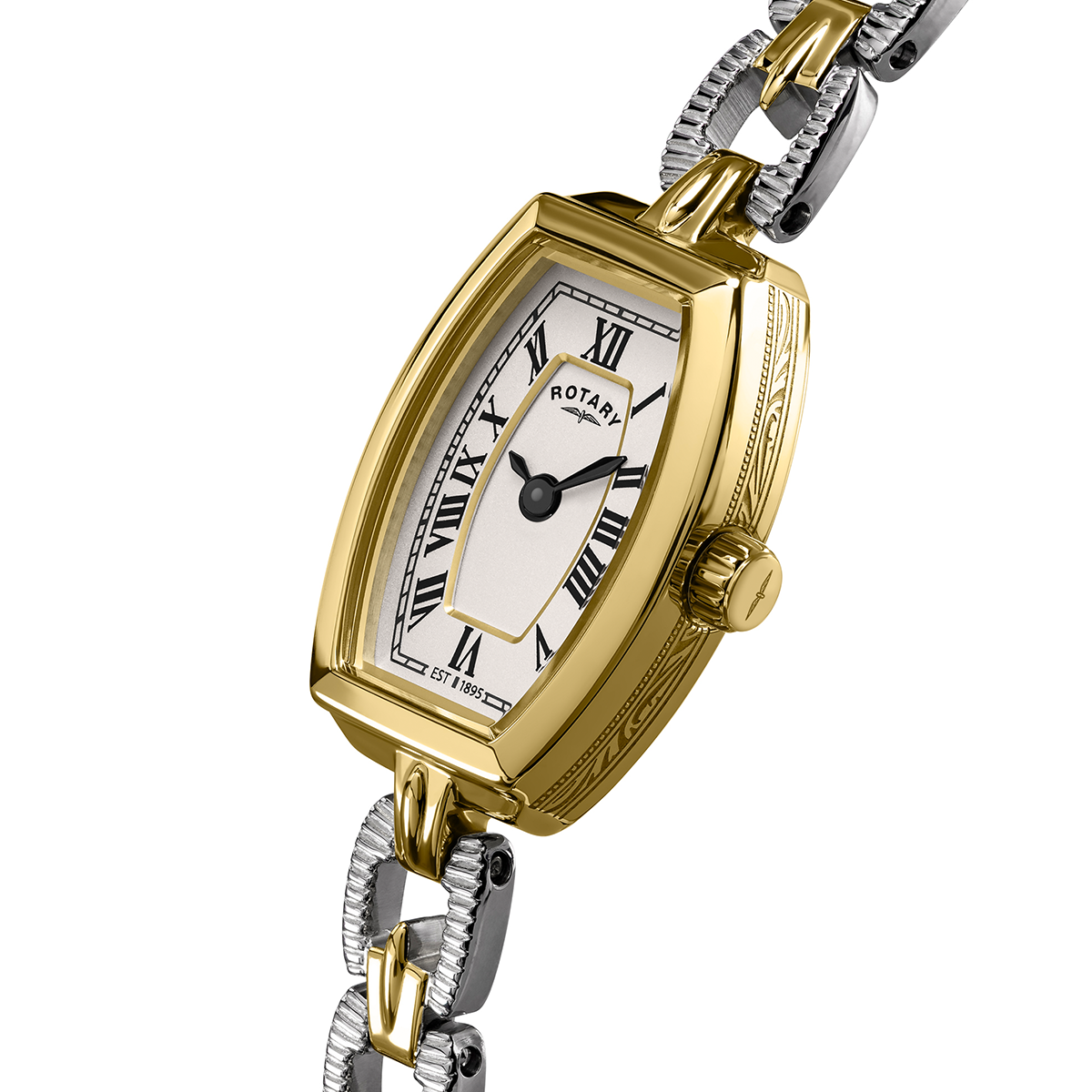 Rotary Ladies 1895 Two Tone Plated Stainless Steel Vintage Style Bracelet Watch - RLB10053/01