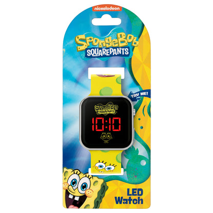 Nickelodeon SpongeBob Yellow LED Watch with Printed Character Strap - SGB4134