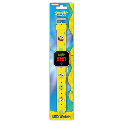 Nickelodeon SpongeBob Yellow LED Watch with Printed Character Strap - SGB4134