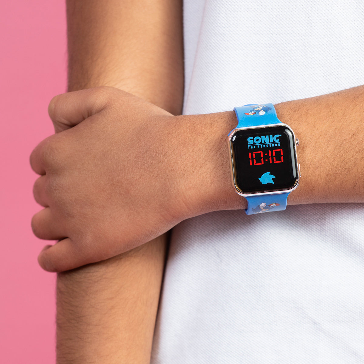 Marvel Spiderman Red LED Watch & Sonic the Hedgehog Blue LED Watch