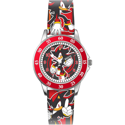 Shadow the Hedgehog Time Teacher Dial Quartz Watch with Silicone Strap for Kids - SNC9060M