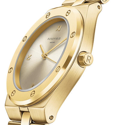 Rosefield Rose Ivory Sunray Gold Watch - SPCGSG-SP01