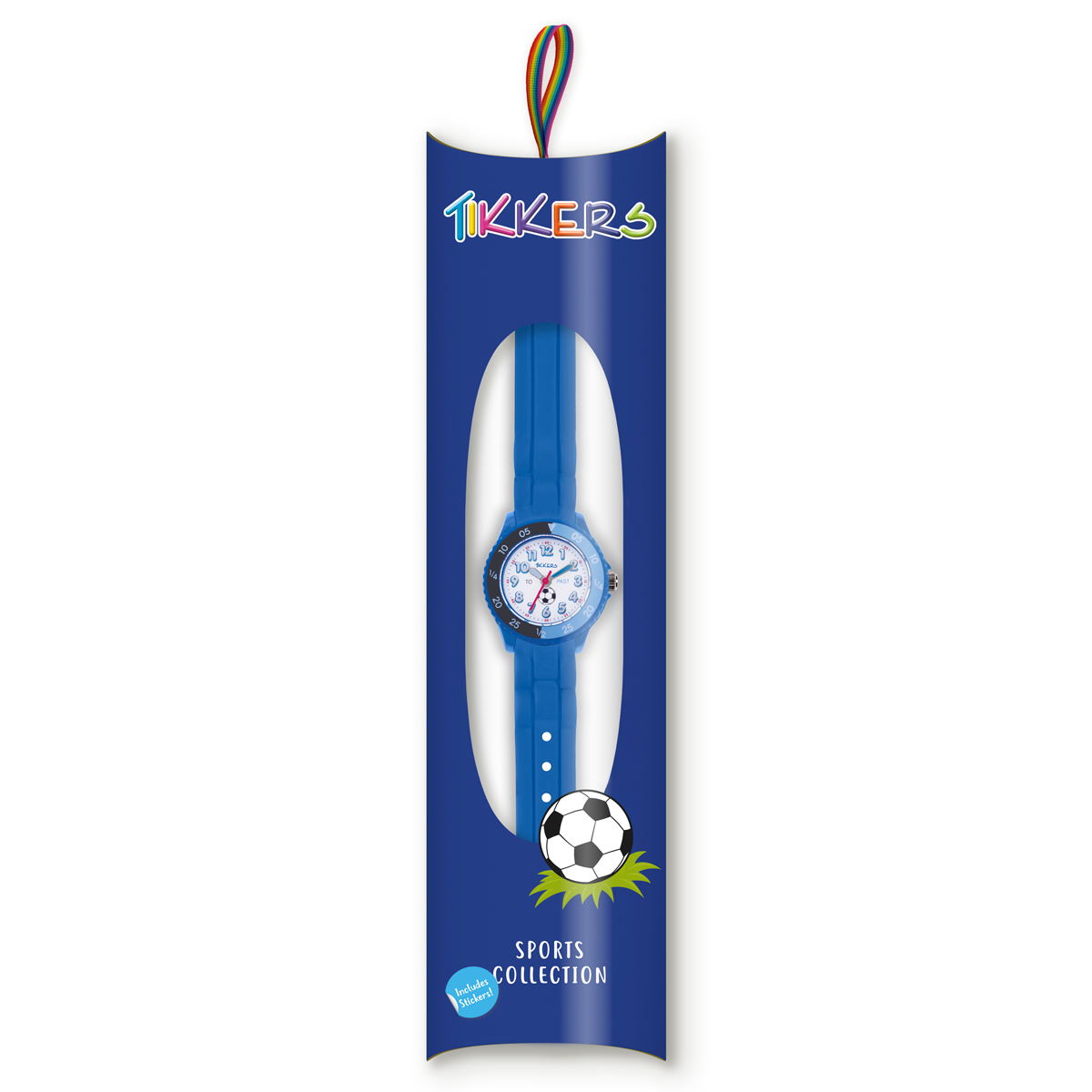 Tikkers Boys Blue Silicone Strap Football Time Teacher Watch - TK0002
