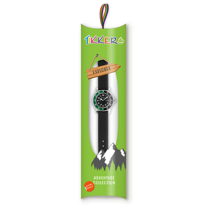 Tikkers Boys Black Silicone Strap Time Teacher Watch - TK0139