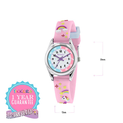 Tikkers Girls Purple Silicone Strap 3D Unicorn Watch - ATK0145
