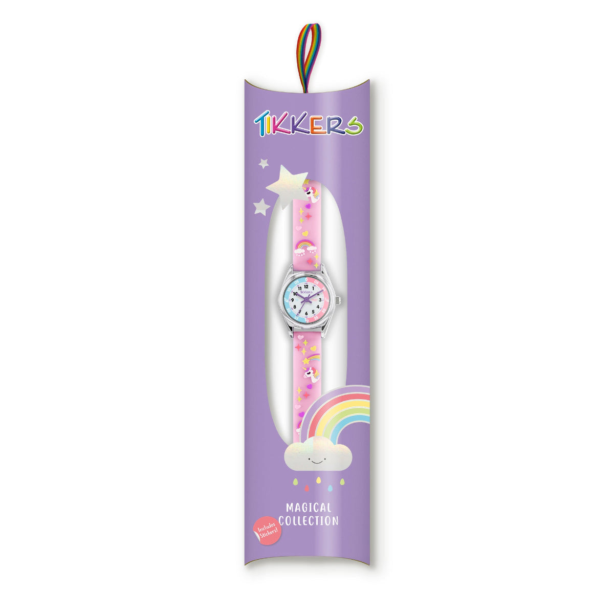 Tikkers Girls Purple Silicone Strap 3D Unicorn Watch - ATK0145