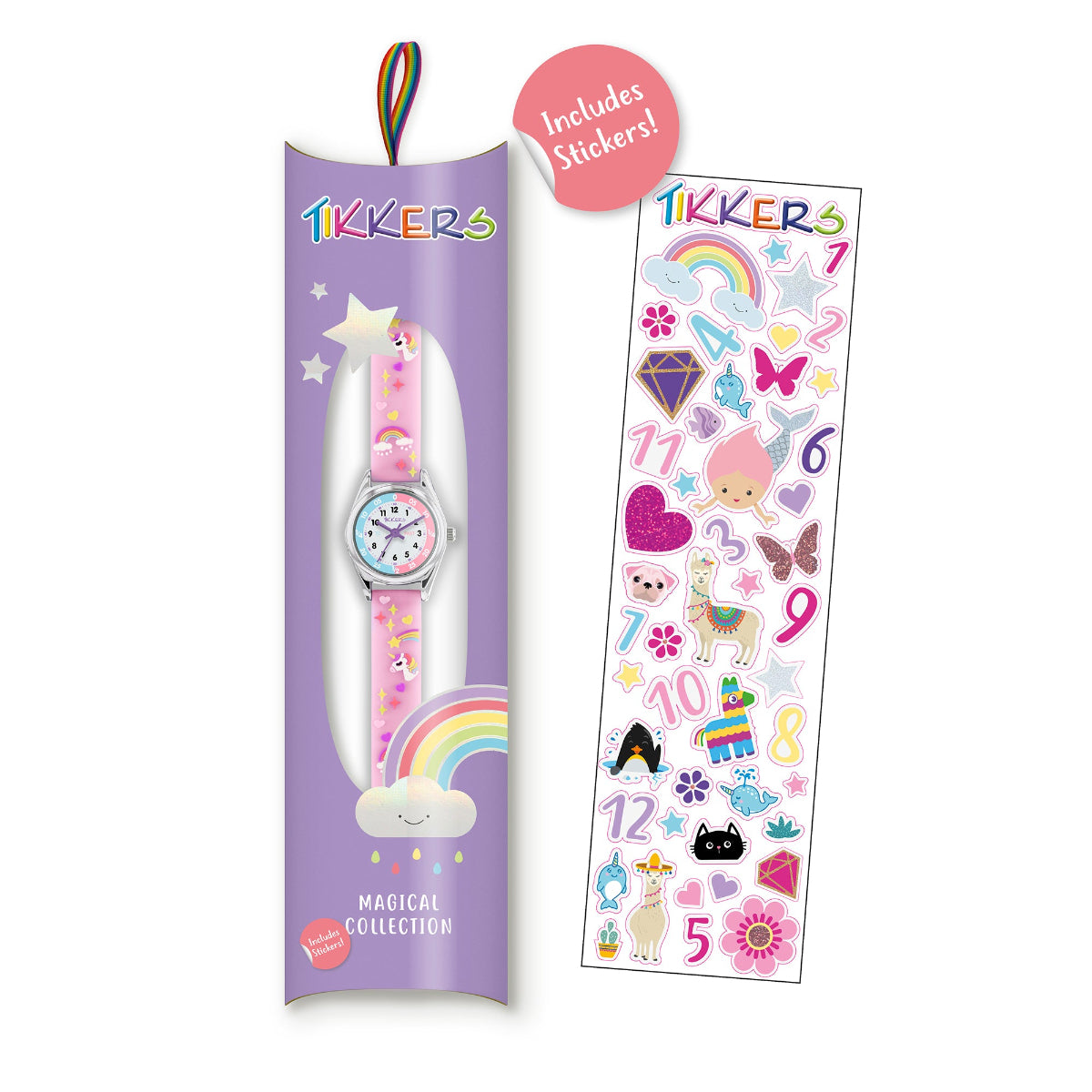 Tikkers Girls Purple Silicone Strap 3D Unicorn Watch - ATK0145