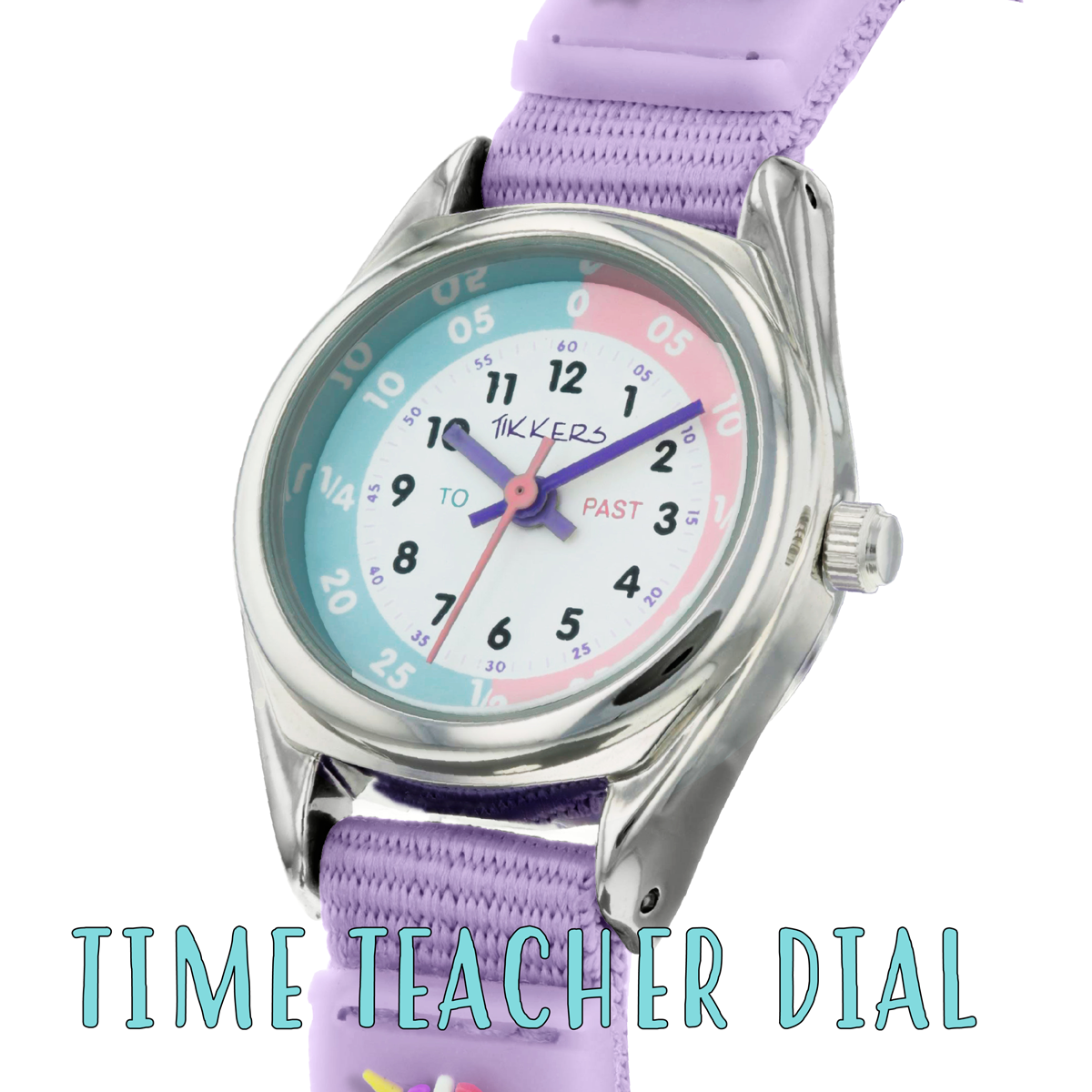 Tikkers Girls Purple Fabric Rip Strap Unicorn Watch - TK0148