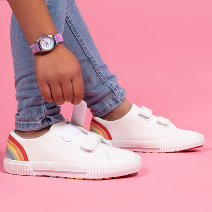 Tikkers Girls Purple Fabric Rip Strap Unicorn Watch - TK0148