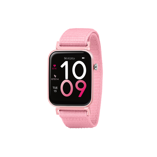 Tikkers Smart Series 13 Pink Riptape Strap Smart Watch - TKS13-0023