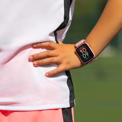 Tikkers Smart Series 13 Pink Riptape Strap Smart Watch - TKS13-0023