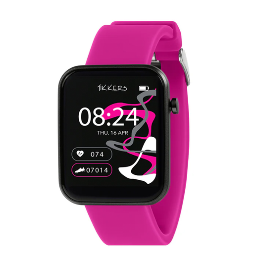 Tikkers Smart Series 13 Pink Silicone Strap Smart Watch - TKS13-0025