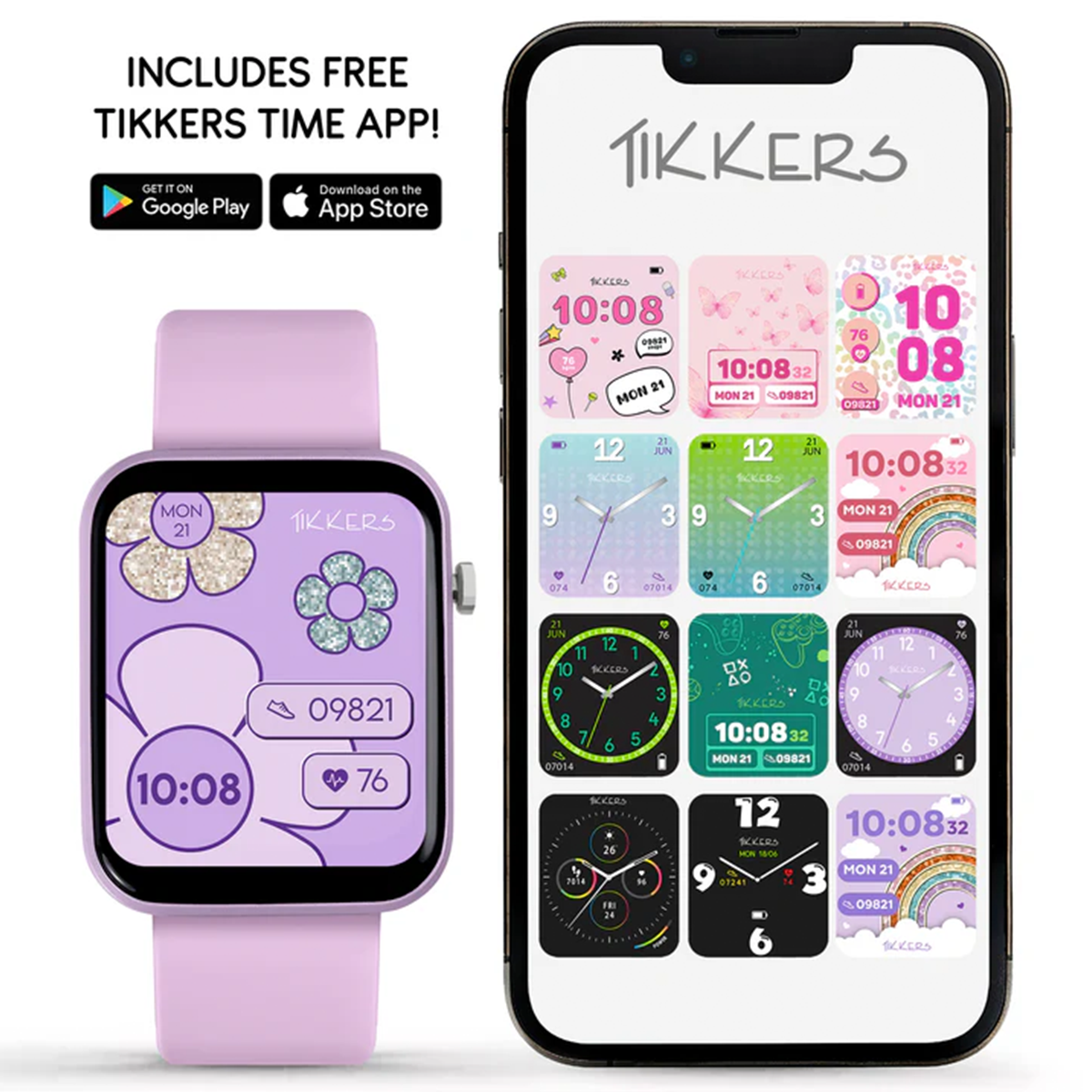 Tikkers Kids Series13 Smart Lilac Interchangeable Strap Watch  - TKS13-0029-SET