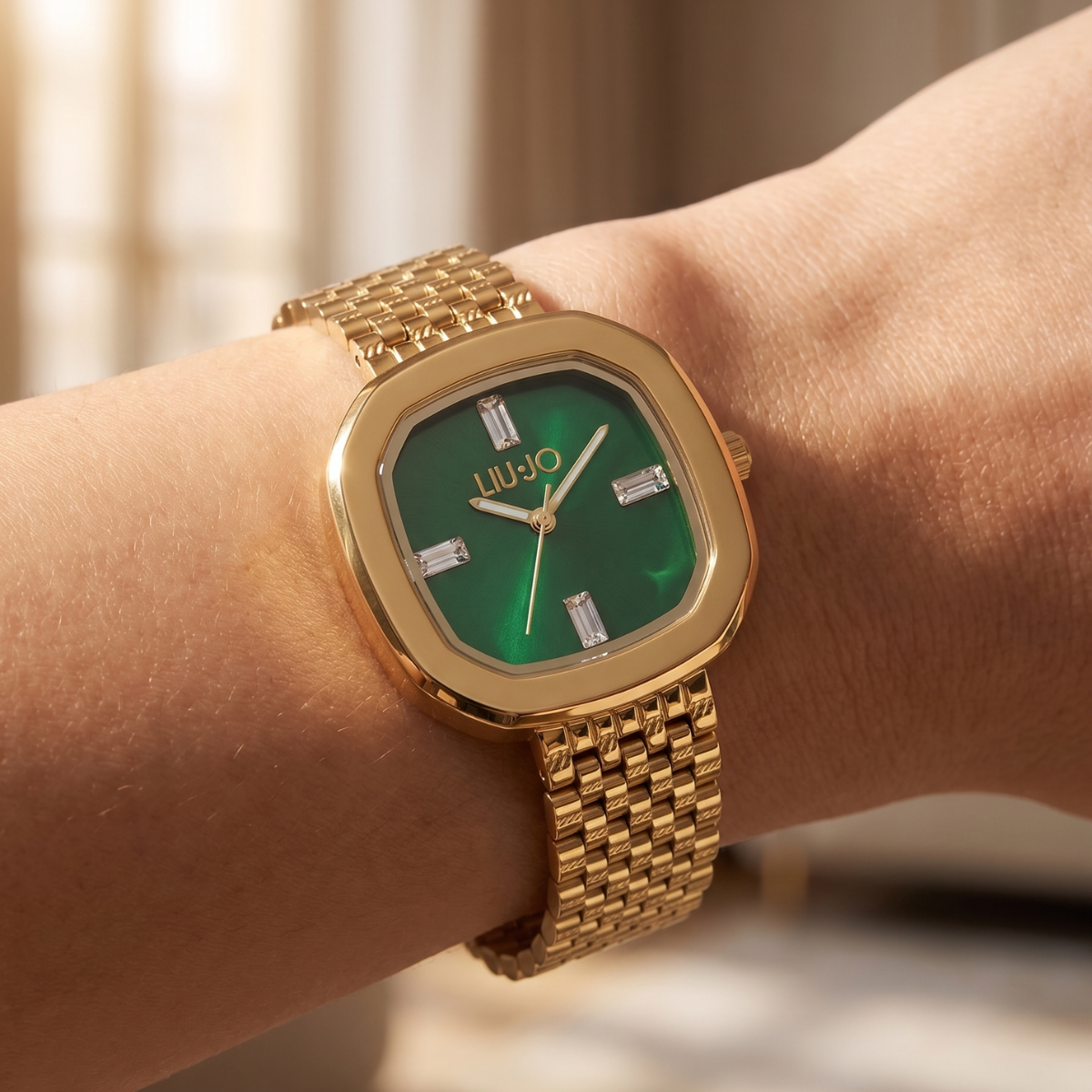 Liu Jo Catena Green Dial Gold Stainless Steel Watch - TLJ2779