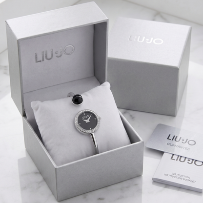 Liu Jo Pietra Obsidian Dial Silver Stainless Steel Watch - TLJ2809