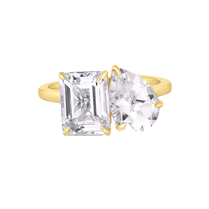Liu Jo white charm gold ring - LJ2550