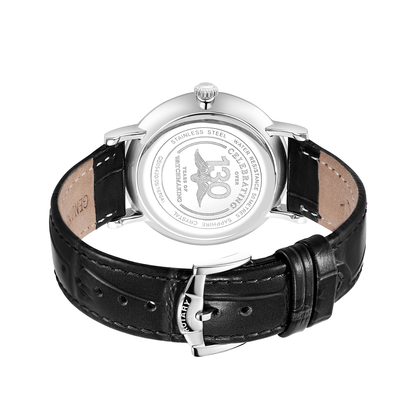 Rotary Men's Heritage Blue Dial Stainless Steel Black Leather Strap Watch - GS05420/05