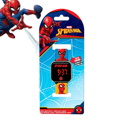 Spiderman Comic Style Printed Strap Boys LED Watch - SPD4903