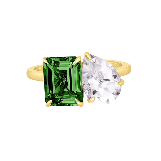 Liu Jo Green charm gold ring - LJ2554